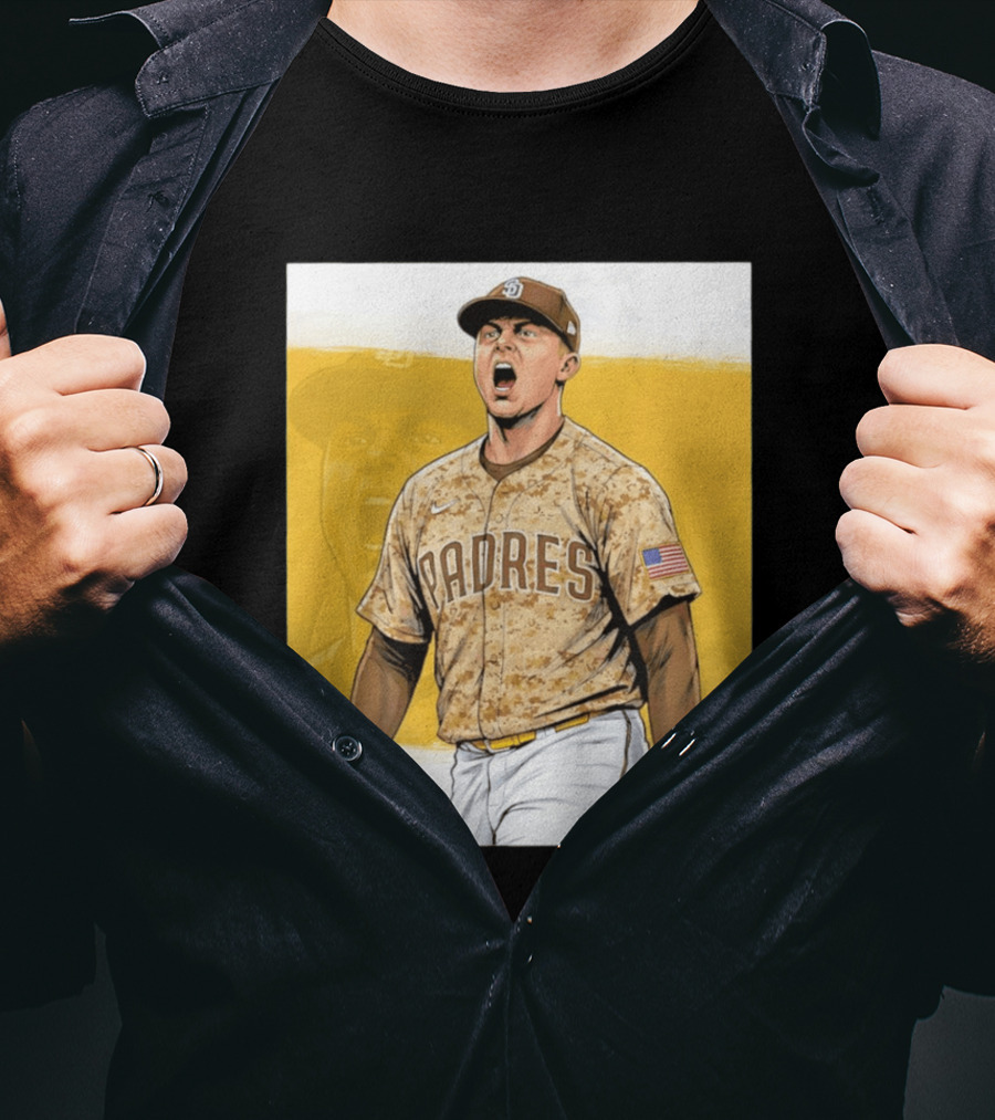 San Diego Padres Camouflage Uniform With Nike And American Flag T-Shirt