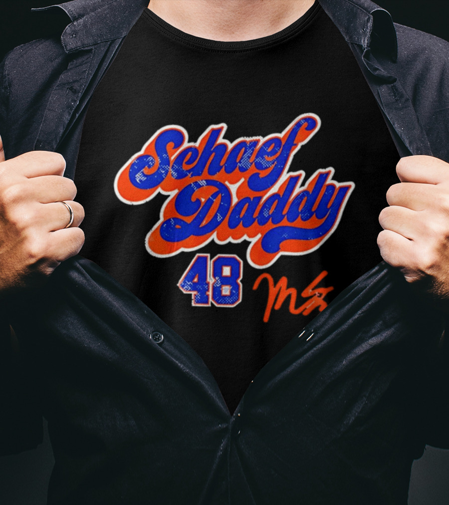 Schaef Daddy 48 Blue Orange Script Signature T-Shirt