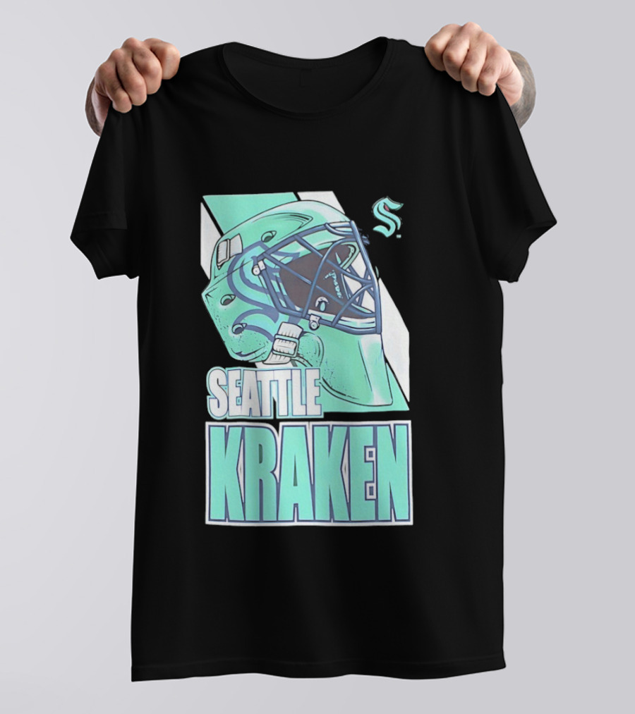Seattle Kraken NHL Helmet Bucket Head Team T-Shirt
