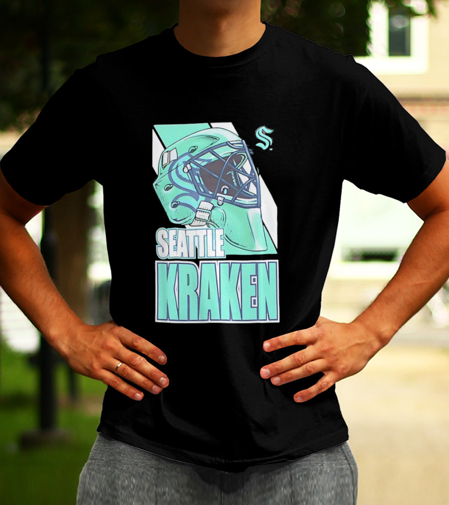 Seattle Kraken NHL Helmet Bucket Head Team T-Shirt