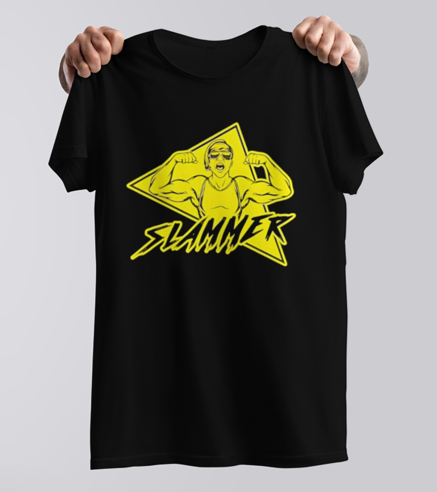 Slammer Muscle Man Headband Sunglasses Flexing Pose T-Shirt