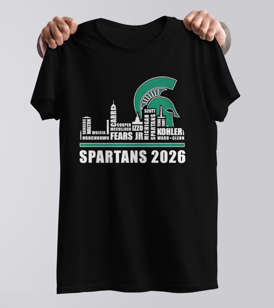 Michigan State Spartans Skyline 2026 Kohler Scott Fears Jr Walker T-Shirt