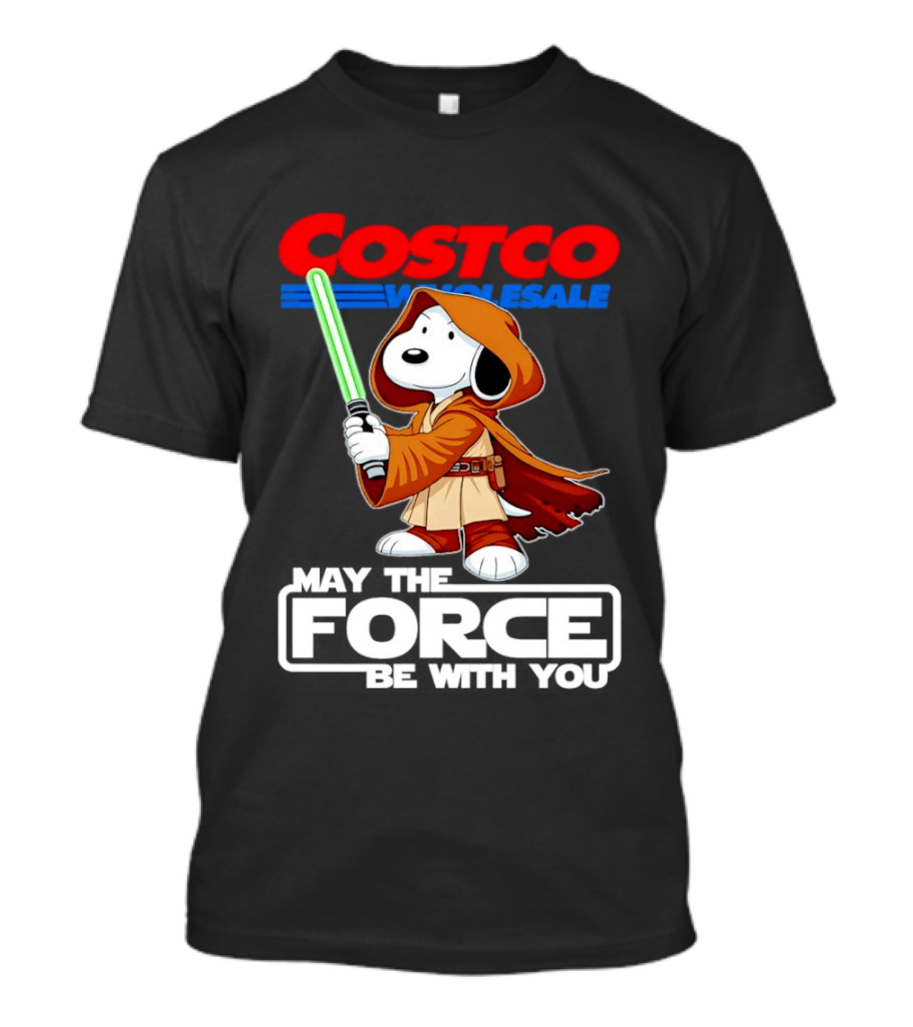 Snoopy Costco Wholesale May The Force Be With You Star Wars Jedi Lightsaber T-Shirt