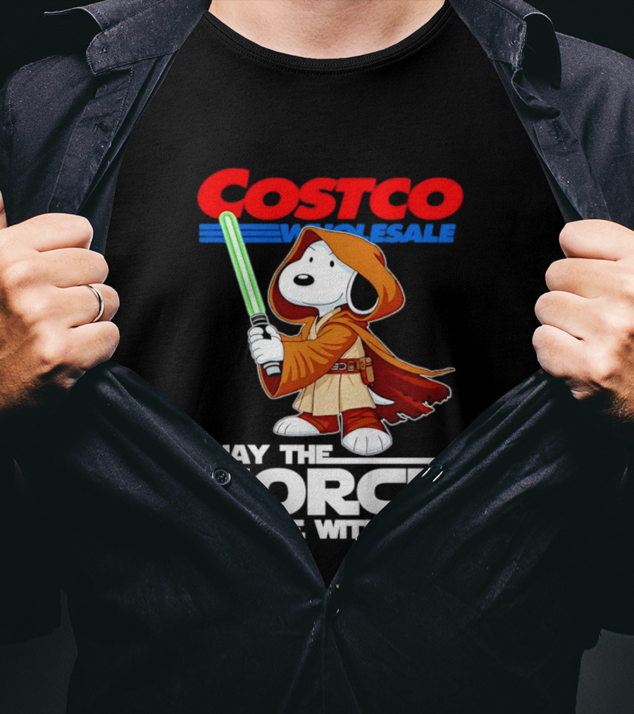 Snoopy Costco Wholesale May The Force Be With You Star Wars Jedi Lightsaber T-Shirt
