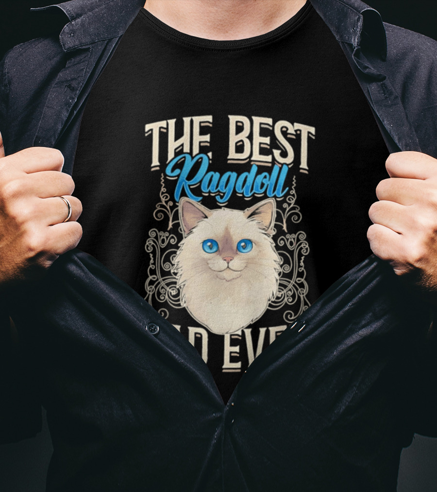 The Best Ragdoll Dad Ever Blue Eyed Cat T-Shirt