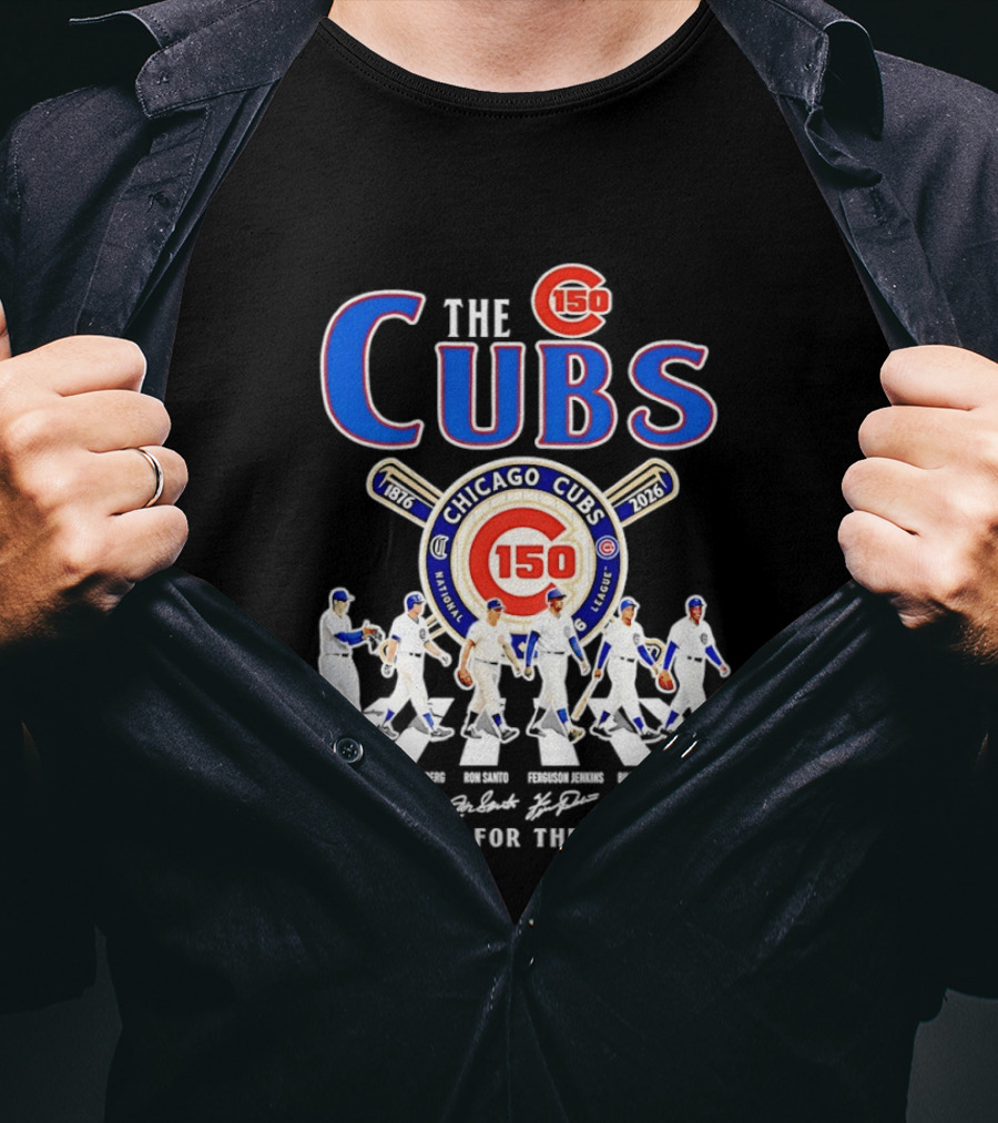 Chicago Cubs 150th Anniversary Thank You For The Memories Signatures T-Shirt