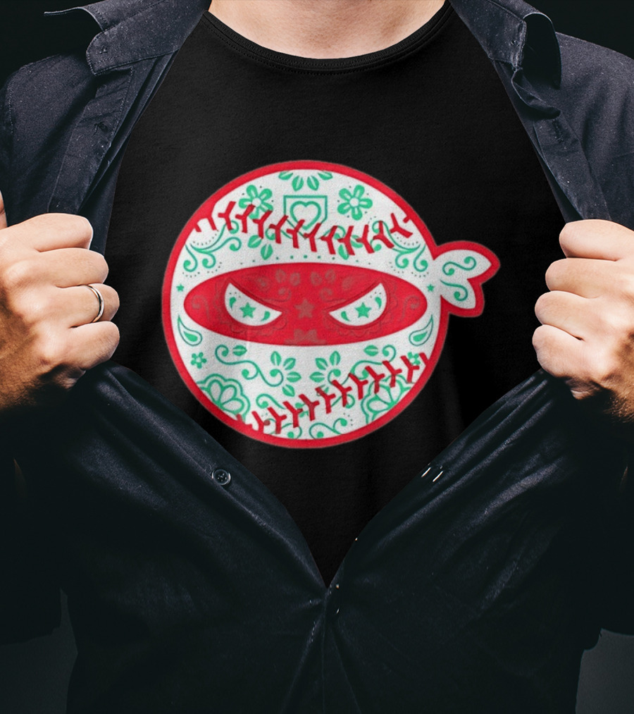 Pitching Ninja Mexico Baseball Dia De Los Muertos T-Shirt