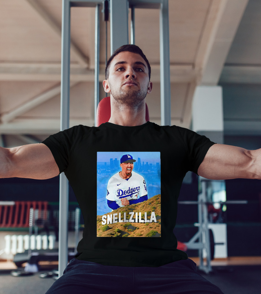 Blake Snell La Dodgers Snellzilla Los Angeles Skyline T-Shirt