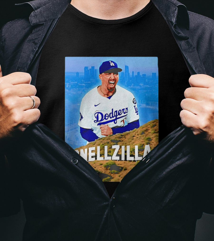 Blake Snell La Dodgers Snellzilla Los Angeles Skyline T-Shirt