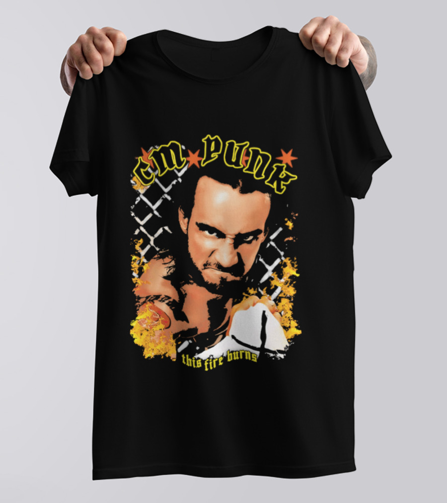 CM Punk This Fire Burns Wrestling T-Shirt