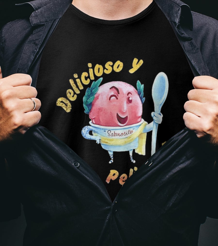 Delicioso Y Sabrosito Peligroso Helado Sonriente Dibujos Animados Cucharón T-Shirt