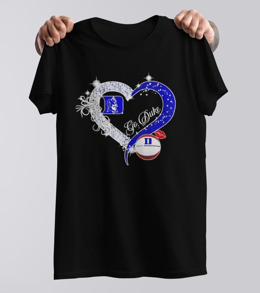 Diamond Heart Duke Blue Devils Basketball Fan Spirit T-Shirt