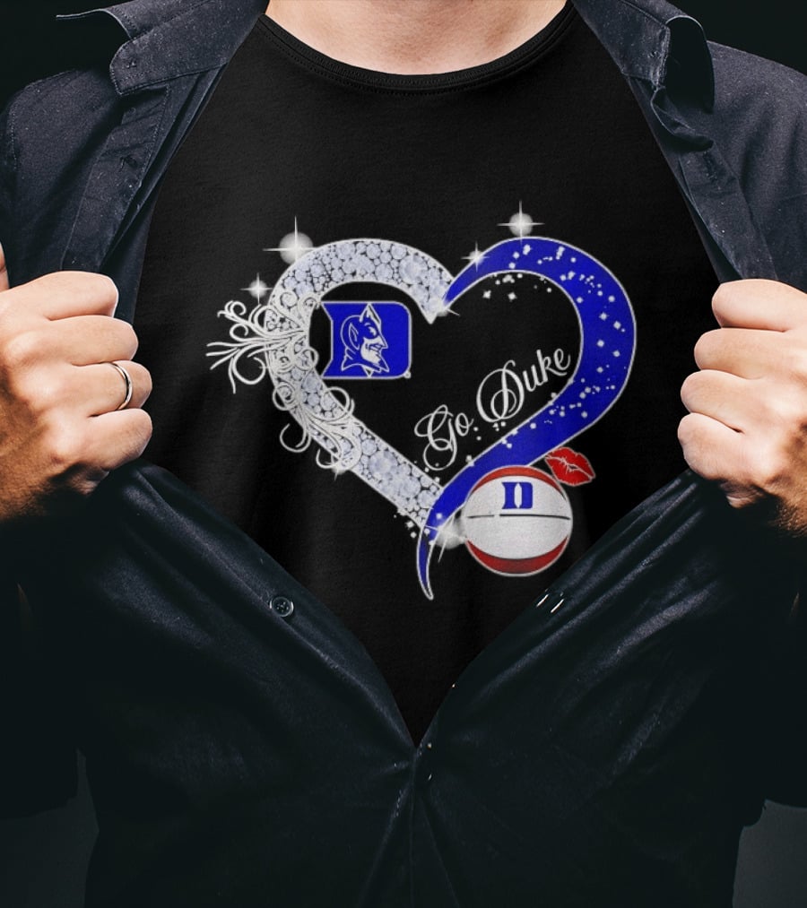 Diamond Heart Duke Blue Devils Basketball Fan Spirit T-Shirt