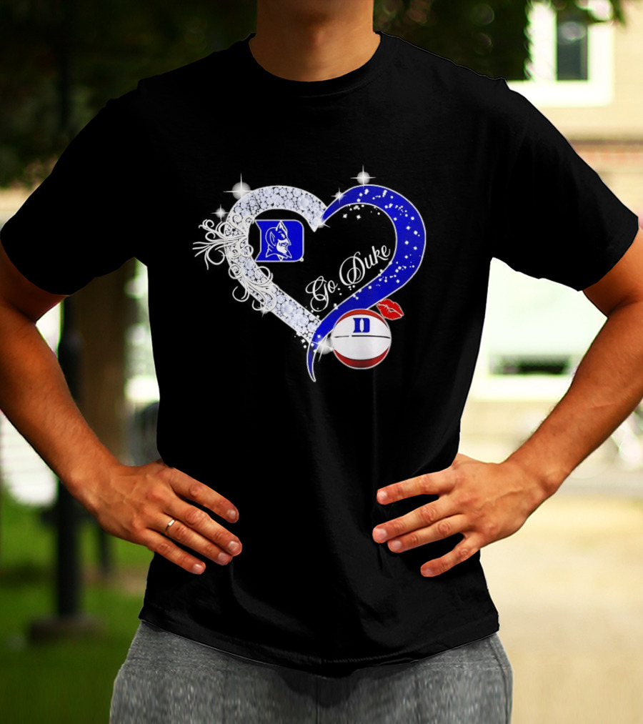 Diamond Heart Duke Blue Devils Basketball Fan Spirit T-Shirt