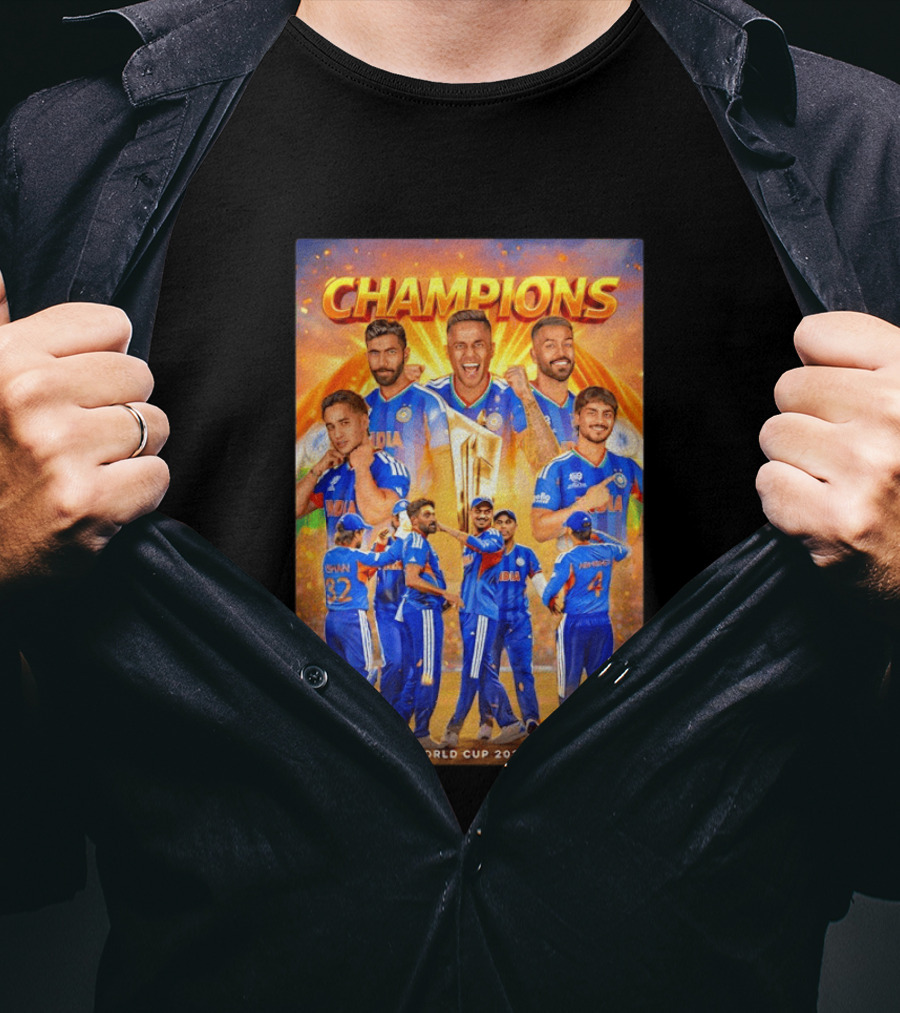 Champions India World Cup 2026 Cricket Celebration T-Shirt