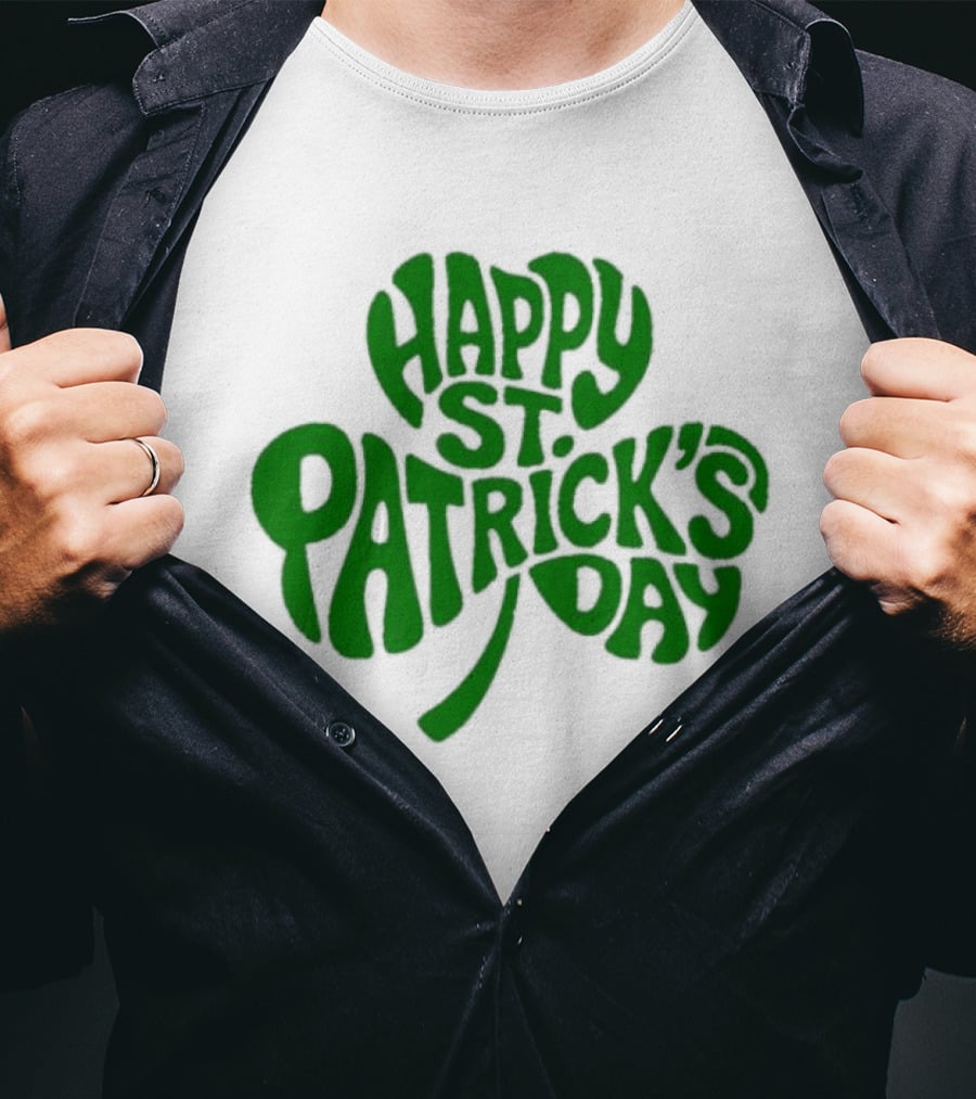 Happy St. Patrick's Day Green Clover Shamrock Celebration T-Shirt