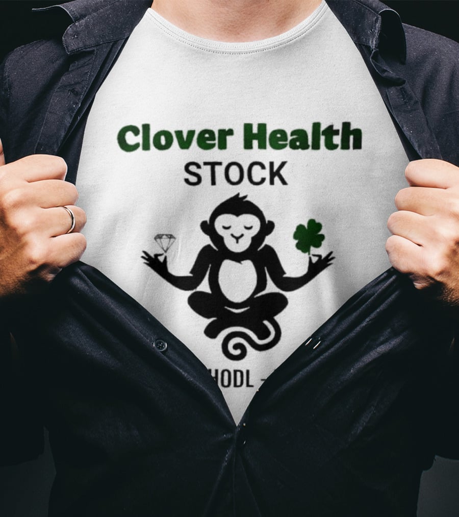 Clover Health Stock Monkey Diamond Clover Buy Hodl Relax T-Shirt