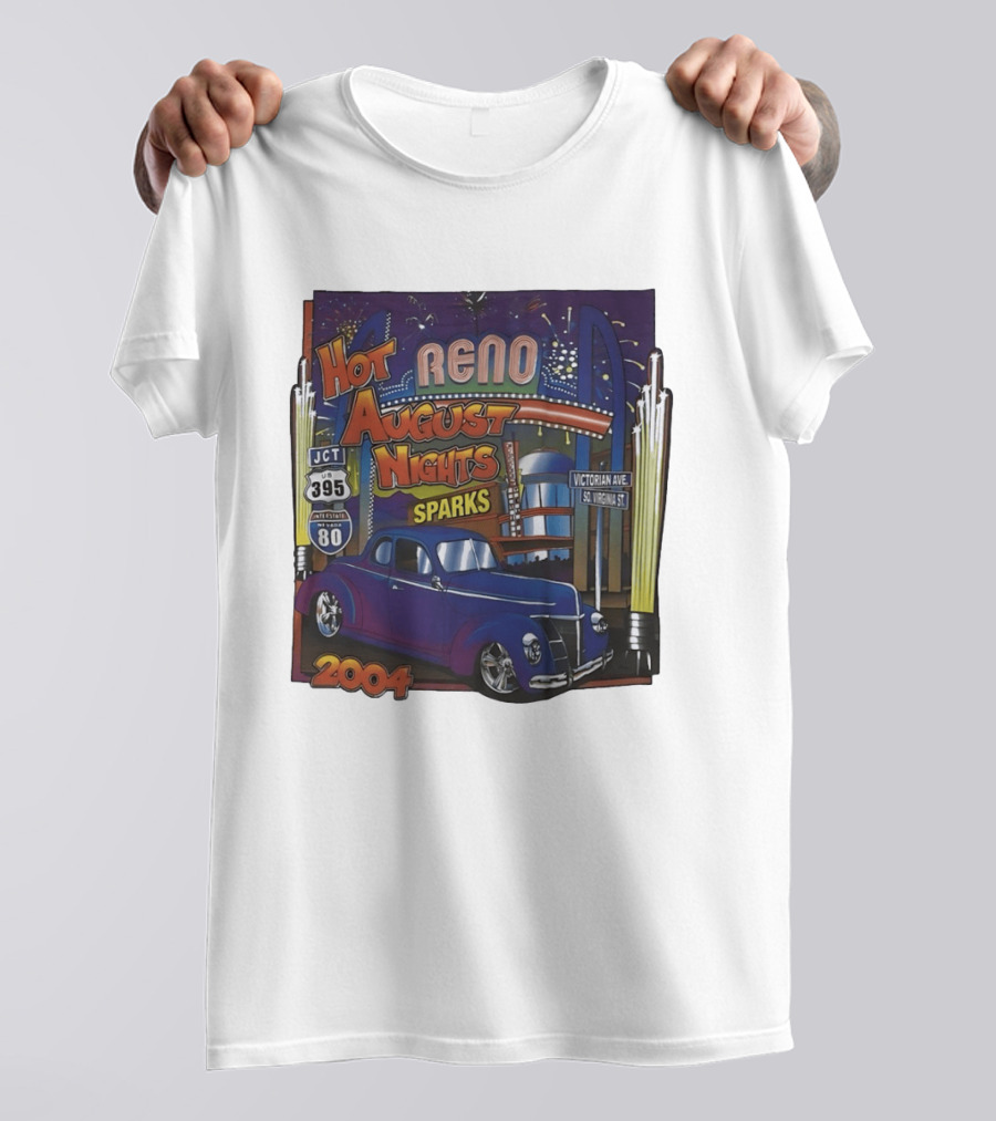 Hot August Nights Reno Sparks 2004 Classic Car Show Interstate 395 Victorian Avenue T-Shirt