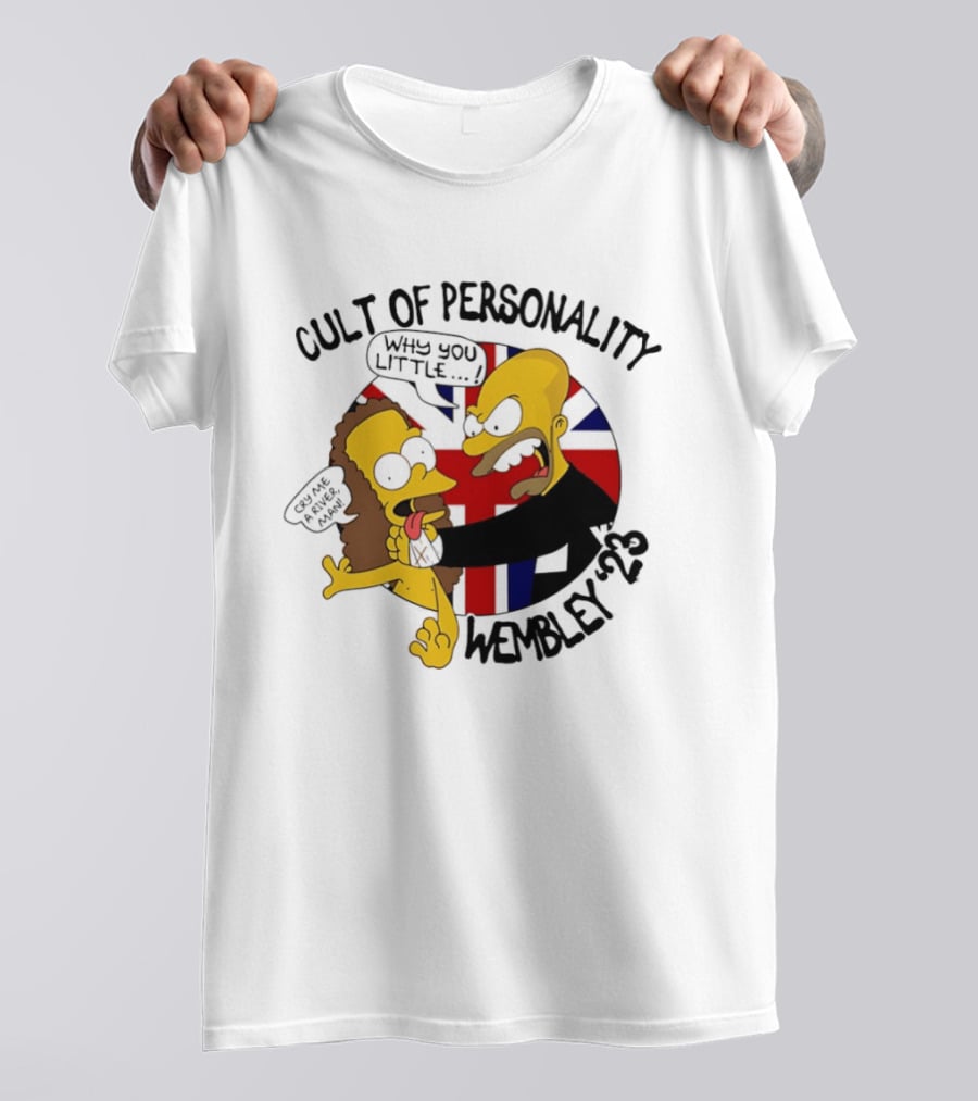 Cult Of Personality Wembley 2023 Cartoon "Why You Little" UK Flag T-Shirt