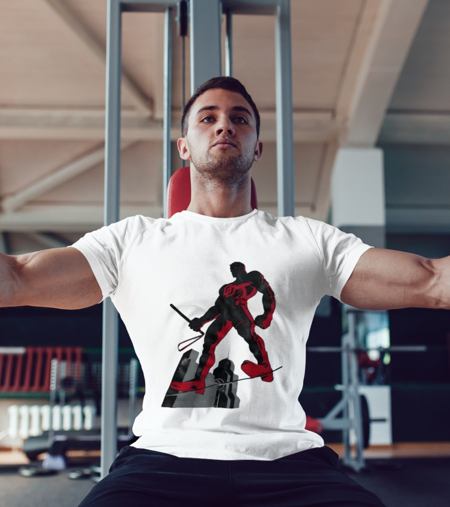 Daredevil Marvel Red Superhero Cityscape T-Shirt
