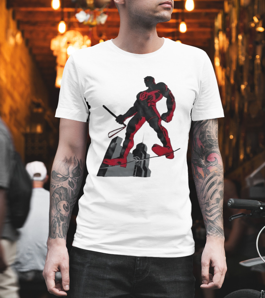 Daredevil Marvel Red Superhero Cityscape T-Shirt