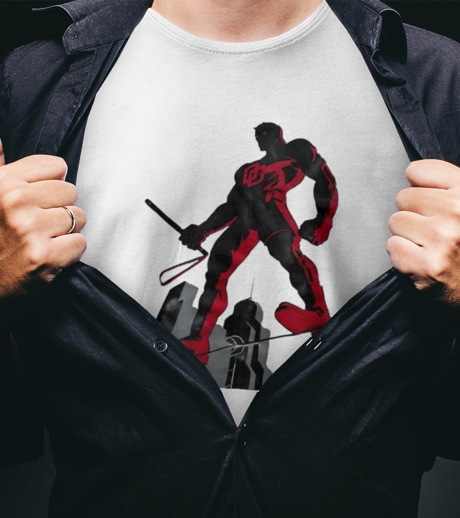 Daredevil Marvel Red Superhero Cityscape T-Shirt