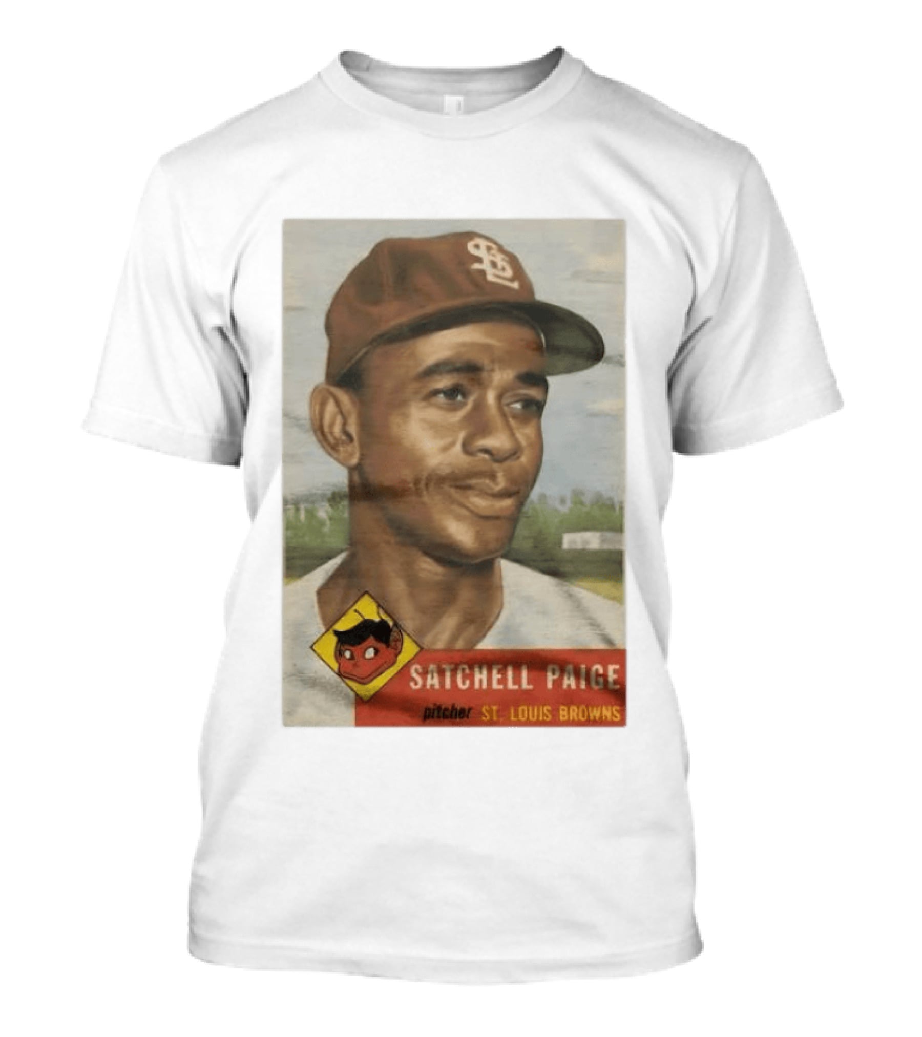 Satchell Paige St. Louis Browns Pitcher Vintage Baseball Card T-Shirt