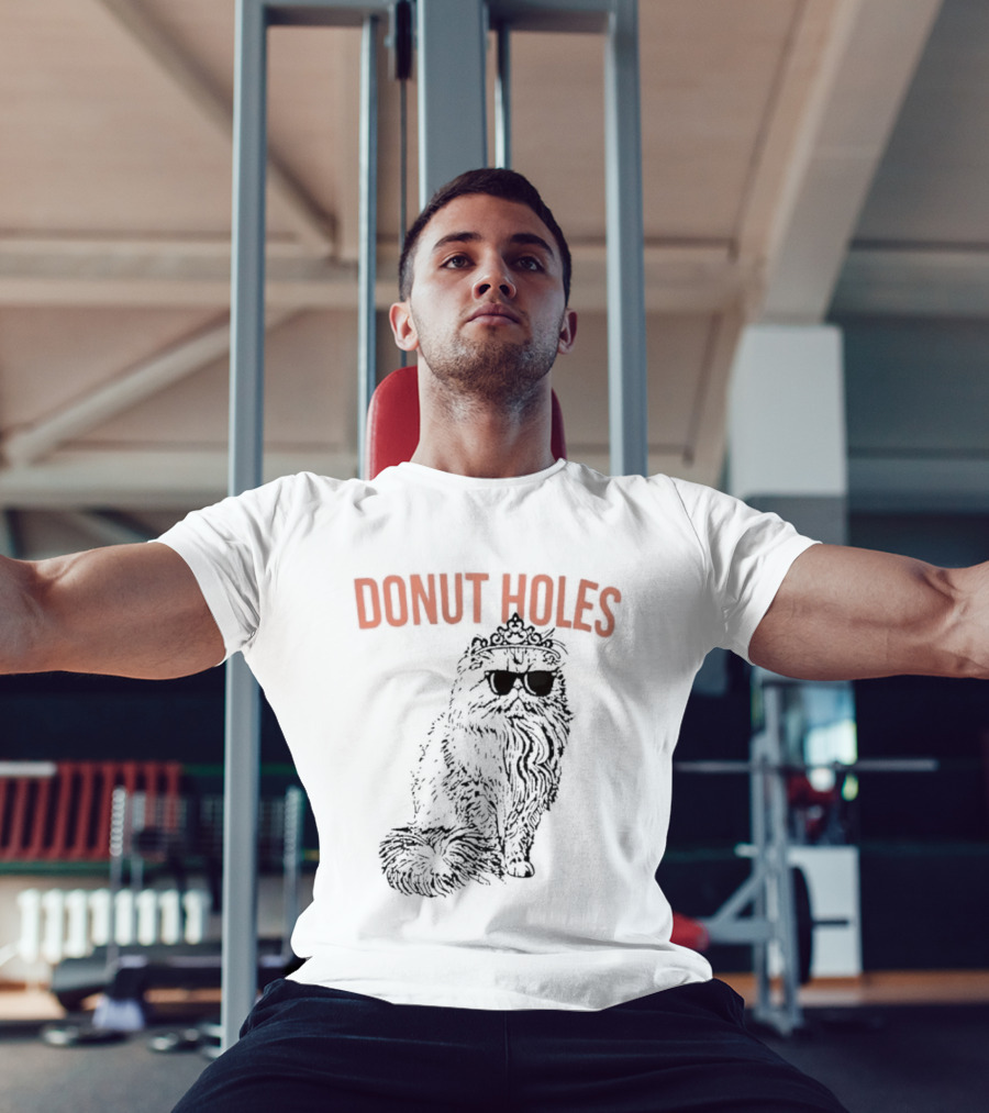 Donut Holes Persian Cat Sunglasses Crown T-Shirt