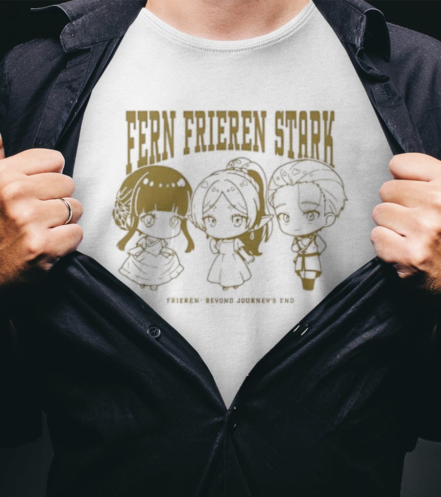 Fern Frieren Stark Beyond Journey's End Anime Chibi Trio T-Shirt