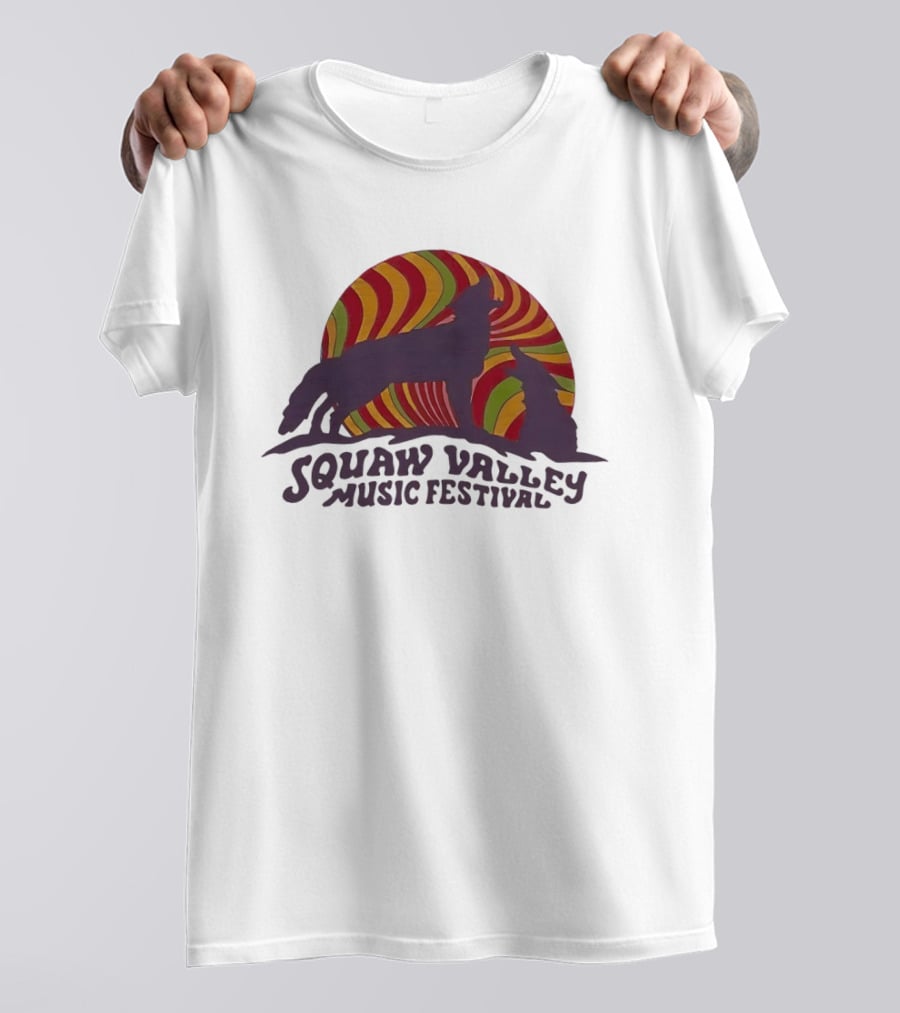 Squaw Valley Music Festival Psychedelic Wolf And Sunburst T-Shirt