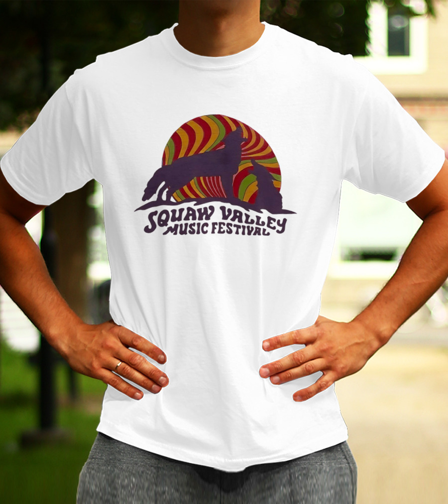Squaw Valley Music Festival Psychedelic Wolf And Sunburst T-Shirt