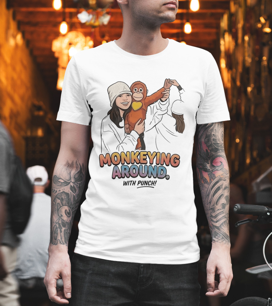 Monkeying Around With Punch Playful Fun T-Shirt