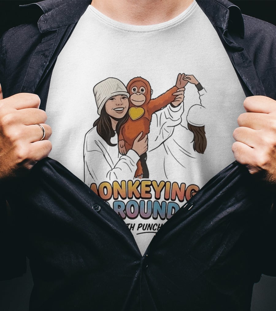 Monkeying Around With Punch Playful Fun T-Shirt