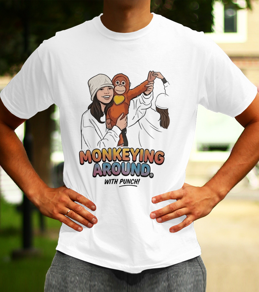 Monkeying Around With Punch Playful Fun T-Shirt