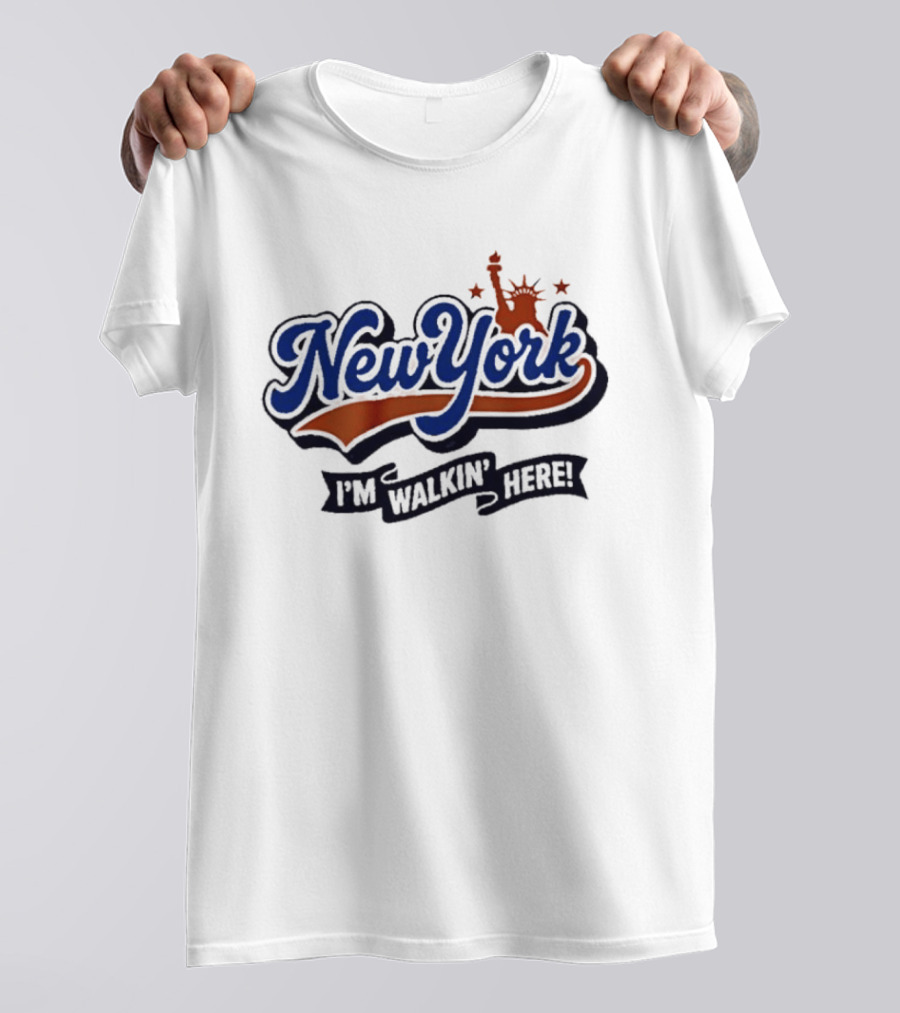 New York I'm Walkin' Here Statue Of Liberty Stars T-Shirt