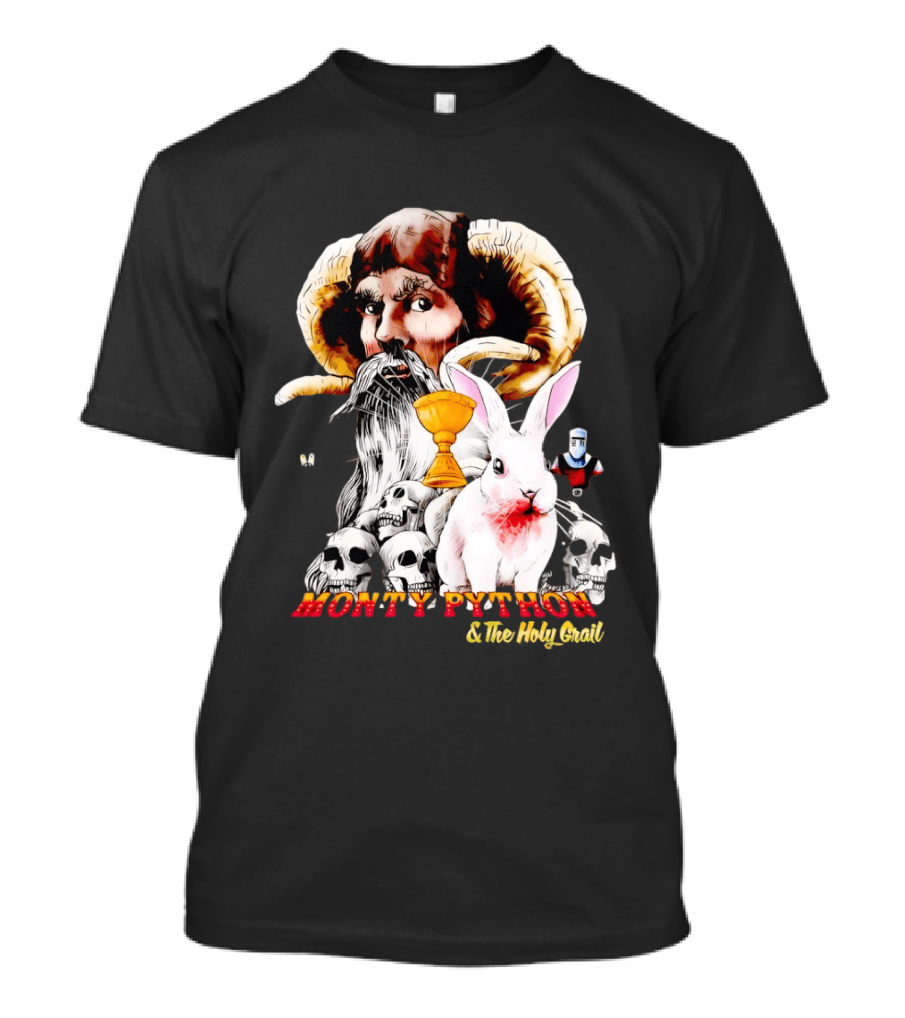 Monty Python And The Holy Grail Tim The Enchanter Killer Rabbit Grail Skulls T-Shirt