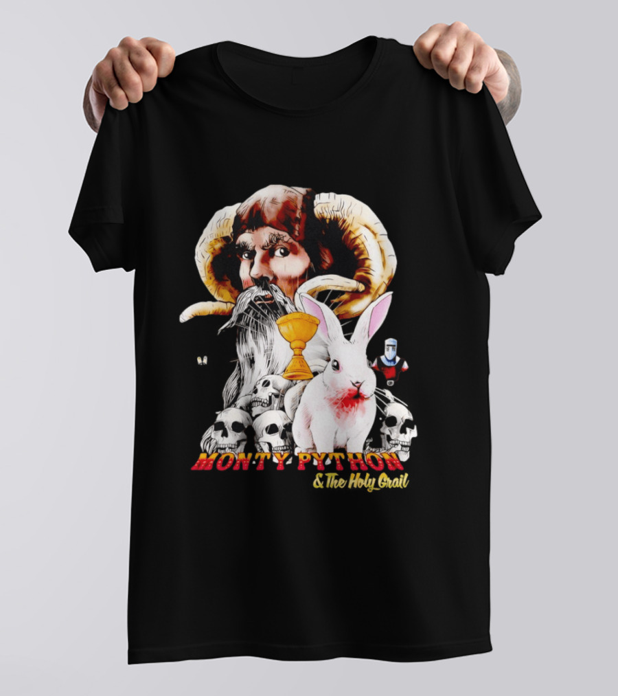 Monty Python And The Holy Grail Tim The Enchanter Killer Rabbit Grail Skulls T-Shirt