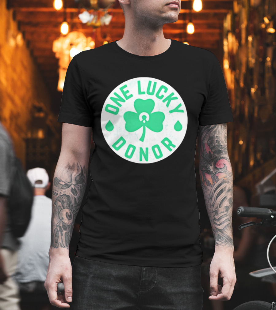 One Lucky Donor Clover Leaf Saint Patrick's Day T-Shirt