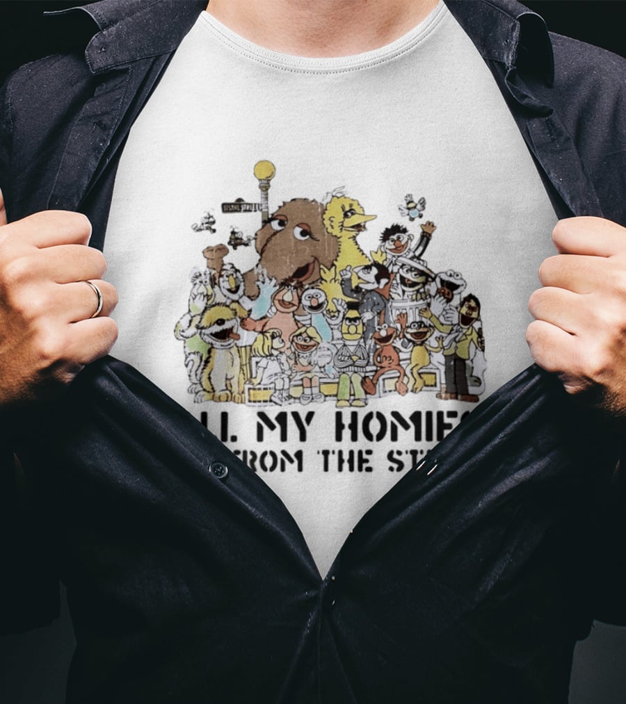 Sesame Street Homies Characters Group T-Shirt