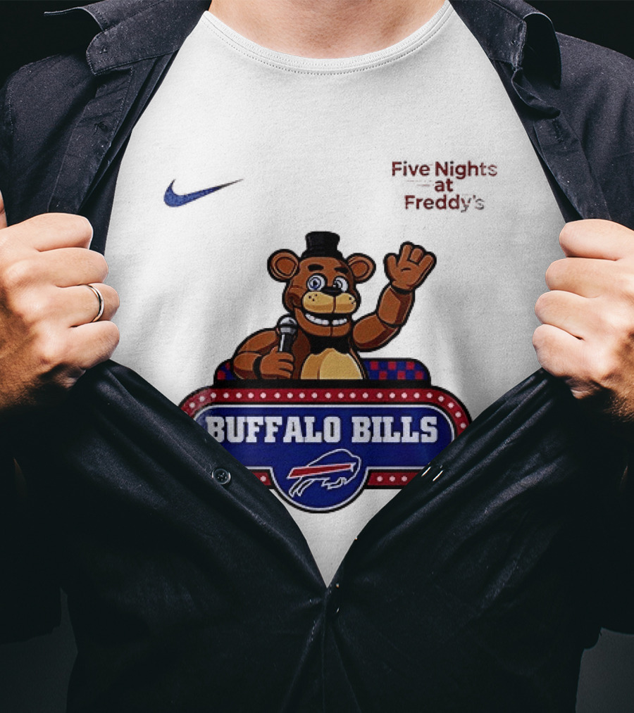 Buffalo Bills Five Nights At Freddy's Freddy Fazbear Collaboration T-Shirt