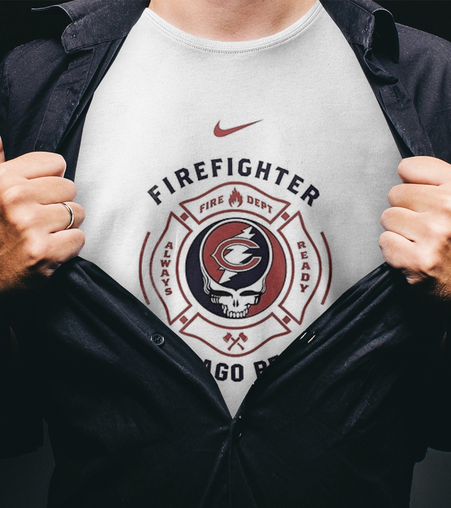 Nike Firefighter Chicago Bears Grateful Dead Collaboration T-Shirt