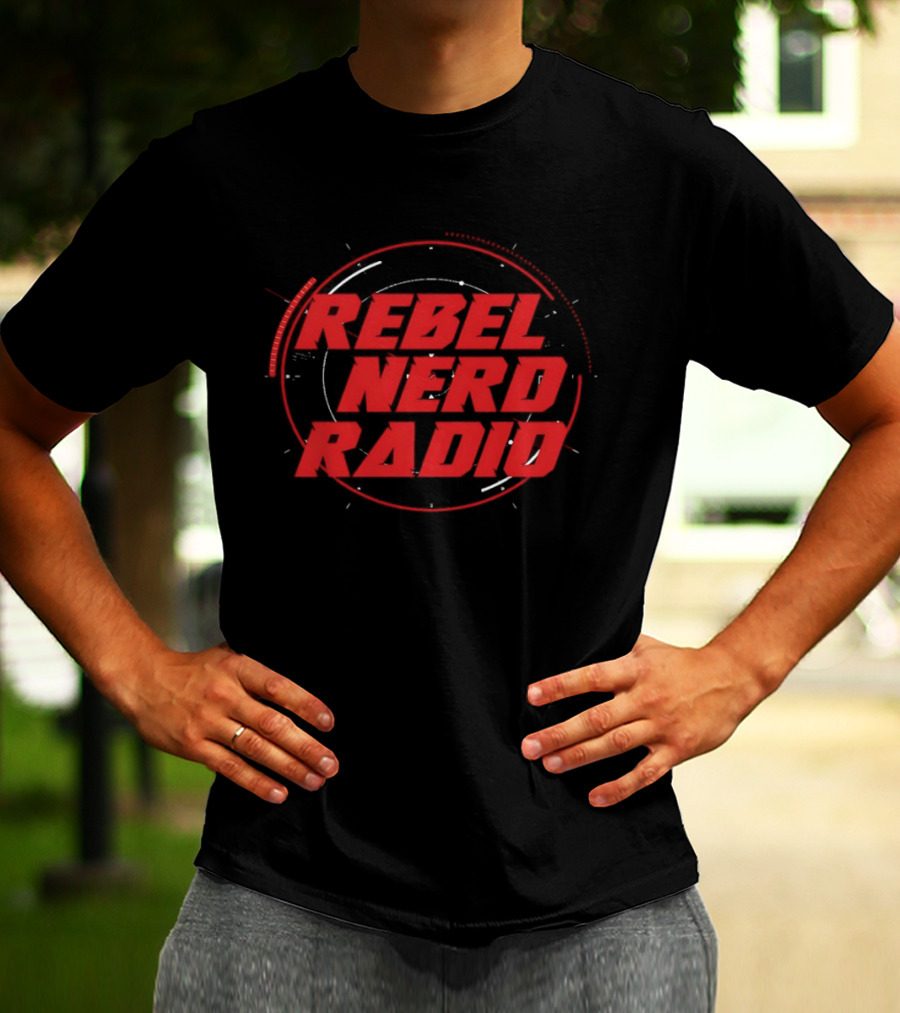 Rebel Nerd Radio Red Grunge Circular Stamp T-Shirt