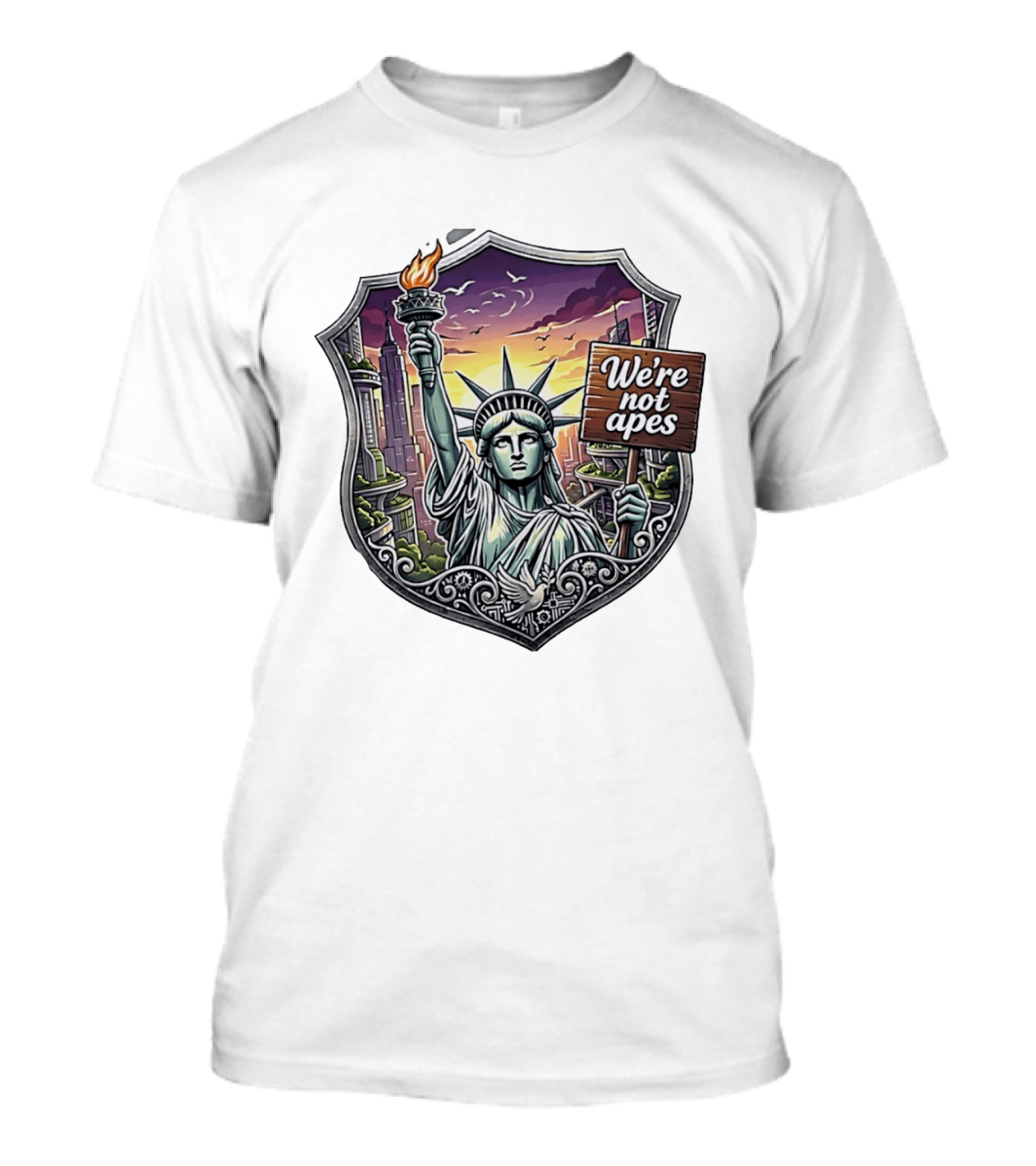 We're Not Apes Statue Of Liberty Protest T-Shirt
