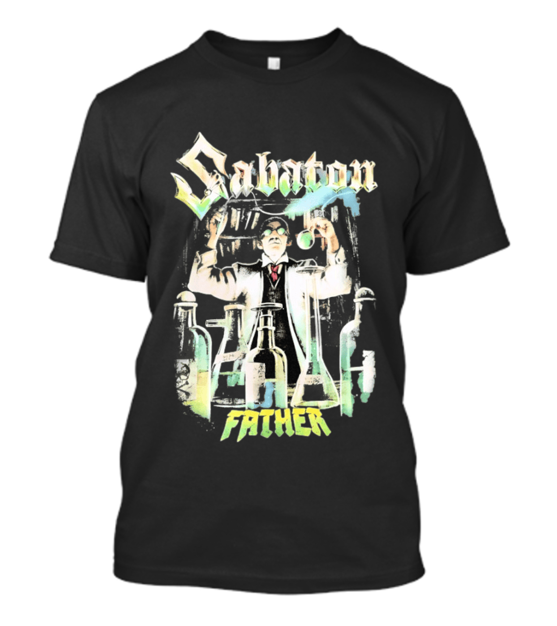 Sabaton Father Scientist With Beakers And Test Tubes T-Shirt