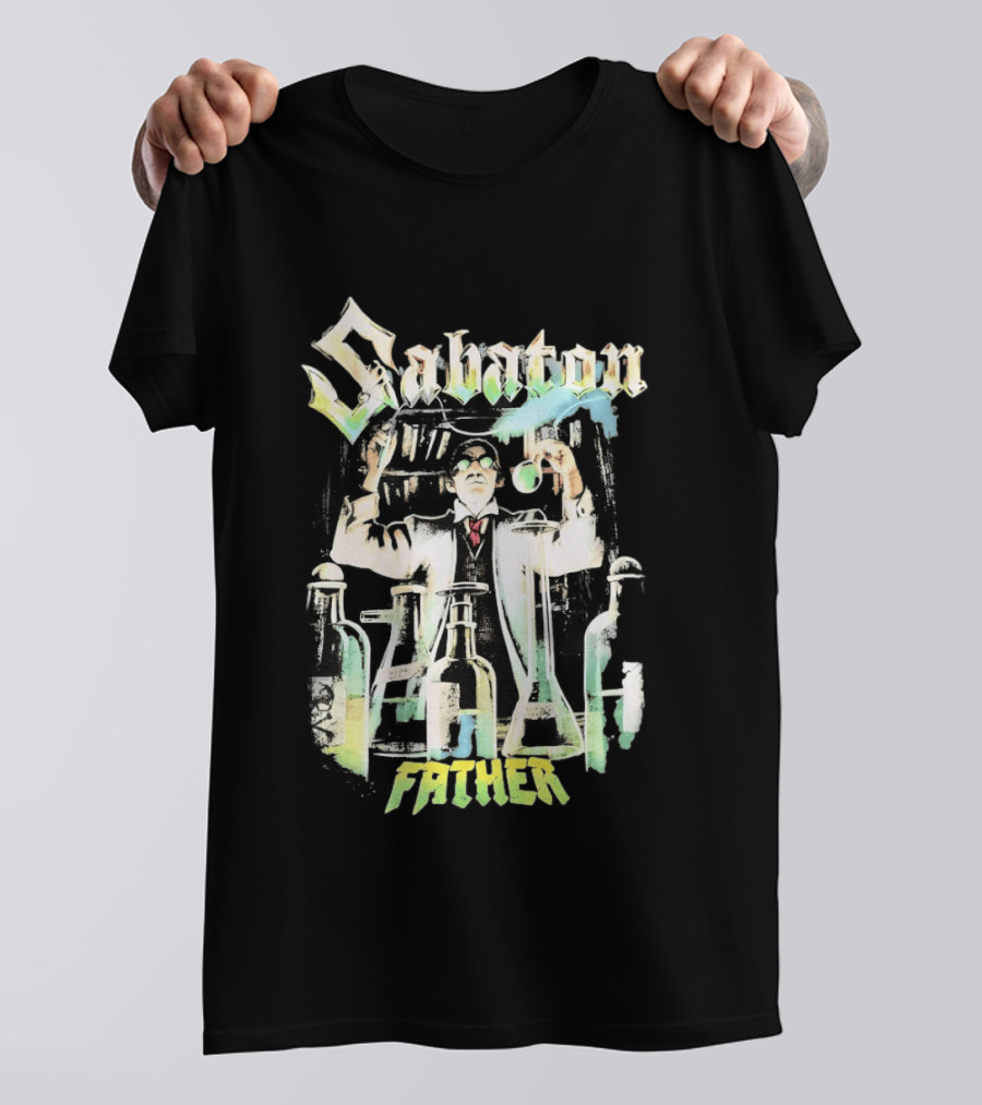 Sabaton Father Scientist With Beakers And Test Tubes T-Shirt