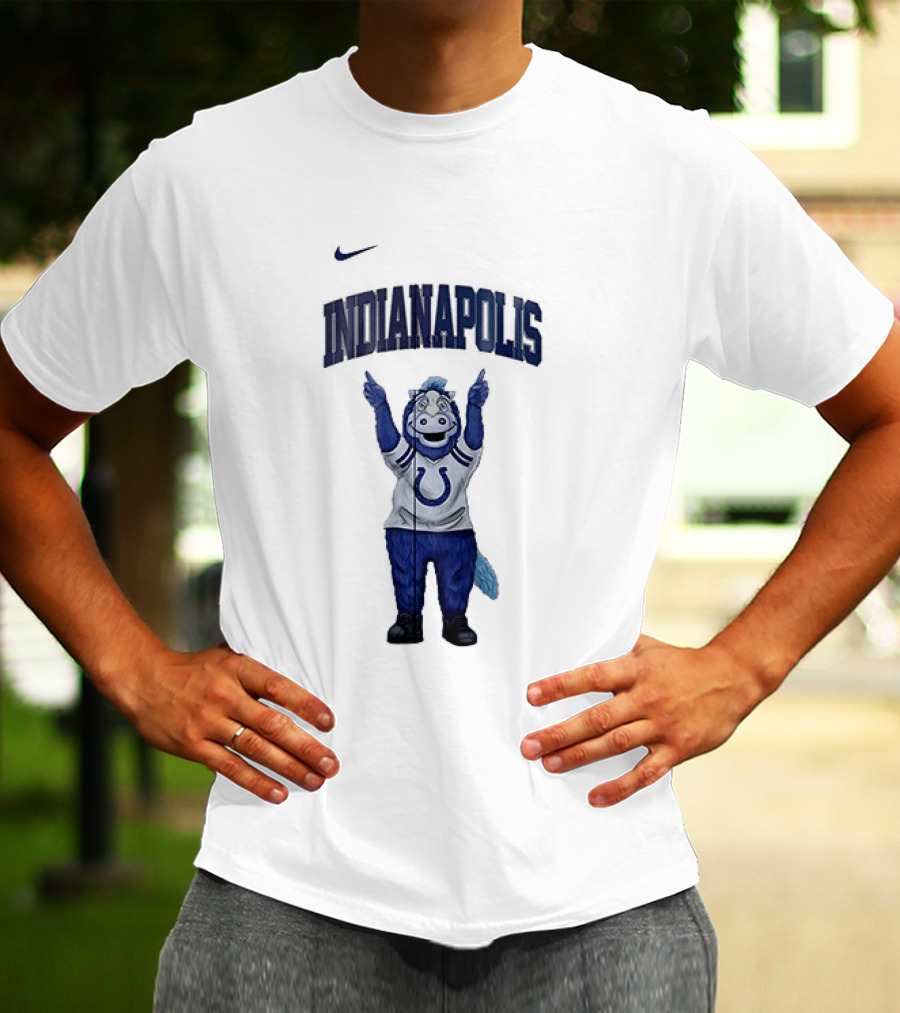 Indianapolis Colts Mascot Blue Celebrating Teacher Appreciation Month T-Shirt