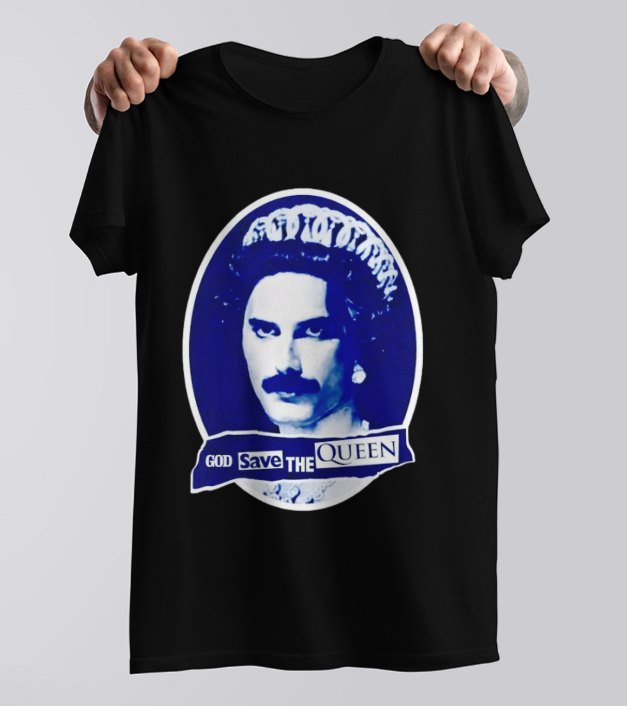 God Save The Queen Freddy Mercury Regal Punk Icon Sticker T-Shirt