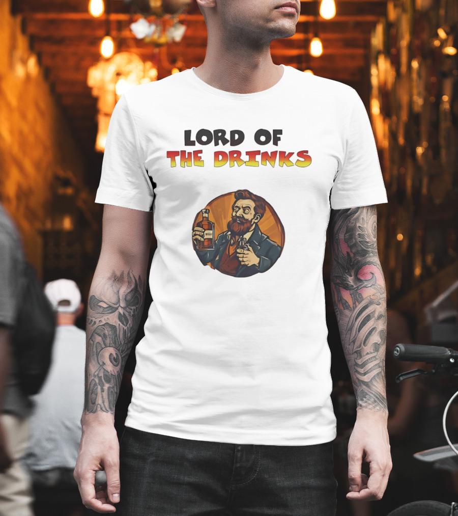 Lord Of The Drinks Whiskey Bearded Man T-Shirt