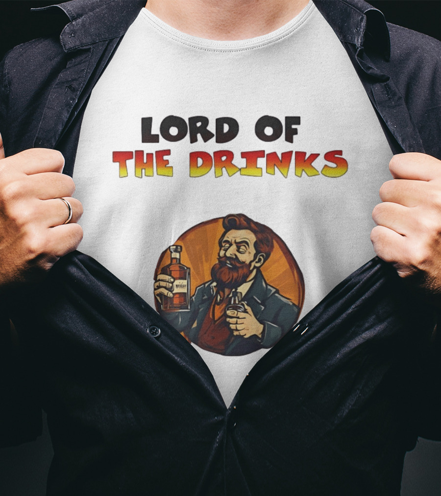 Lord Of The Drinks Whiskey Bearded Man T-Shirt