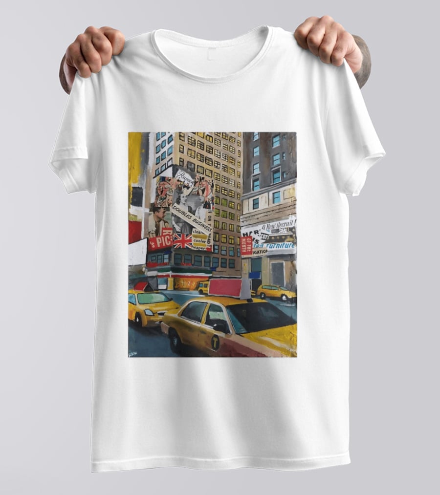 New York City Times Square Taxi Doubles Business British Flag T-Shirt